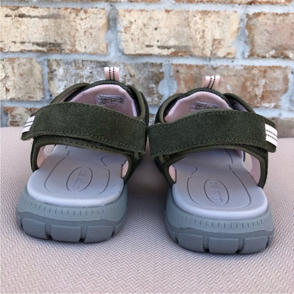 Lands End Suede Fabric Floral Green Bungee Cord Close Toe Women Sport Sandal 9B - Picture 6 of 14